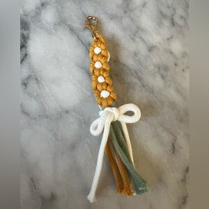 Boho Floral Macrame Bag Charm / Key Chain